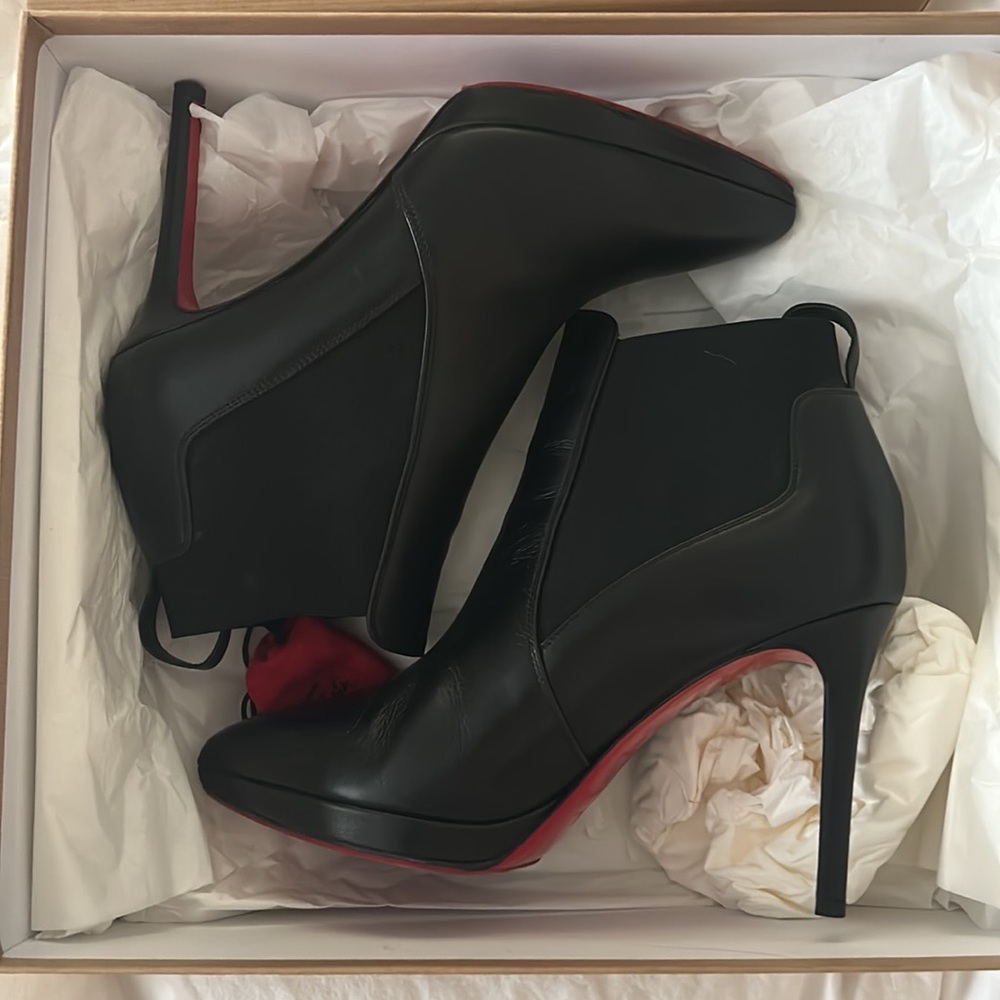 Christian Louboutin Black Booties - Crochinetta 100 CALF